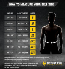 Logo detail — Fitness Fox branding on quick-locking Black belt