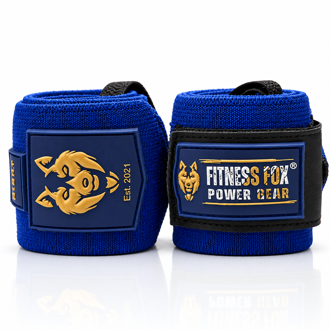 25" Wrist Wraps (Blue with Gold)