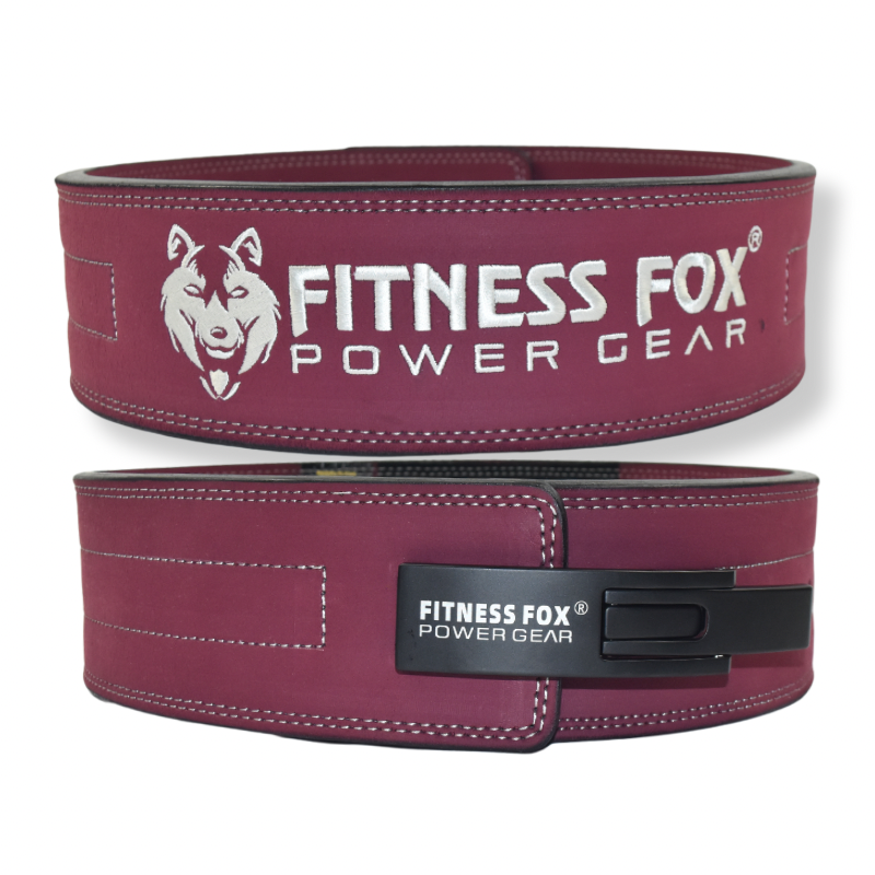 FITNESS FOX 13MM Suede Leather Lever Belt ( BURGUNDY)