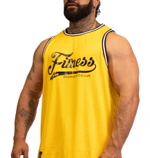 Mesh Basketball Muscle Tank top -Yellow