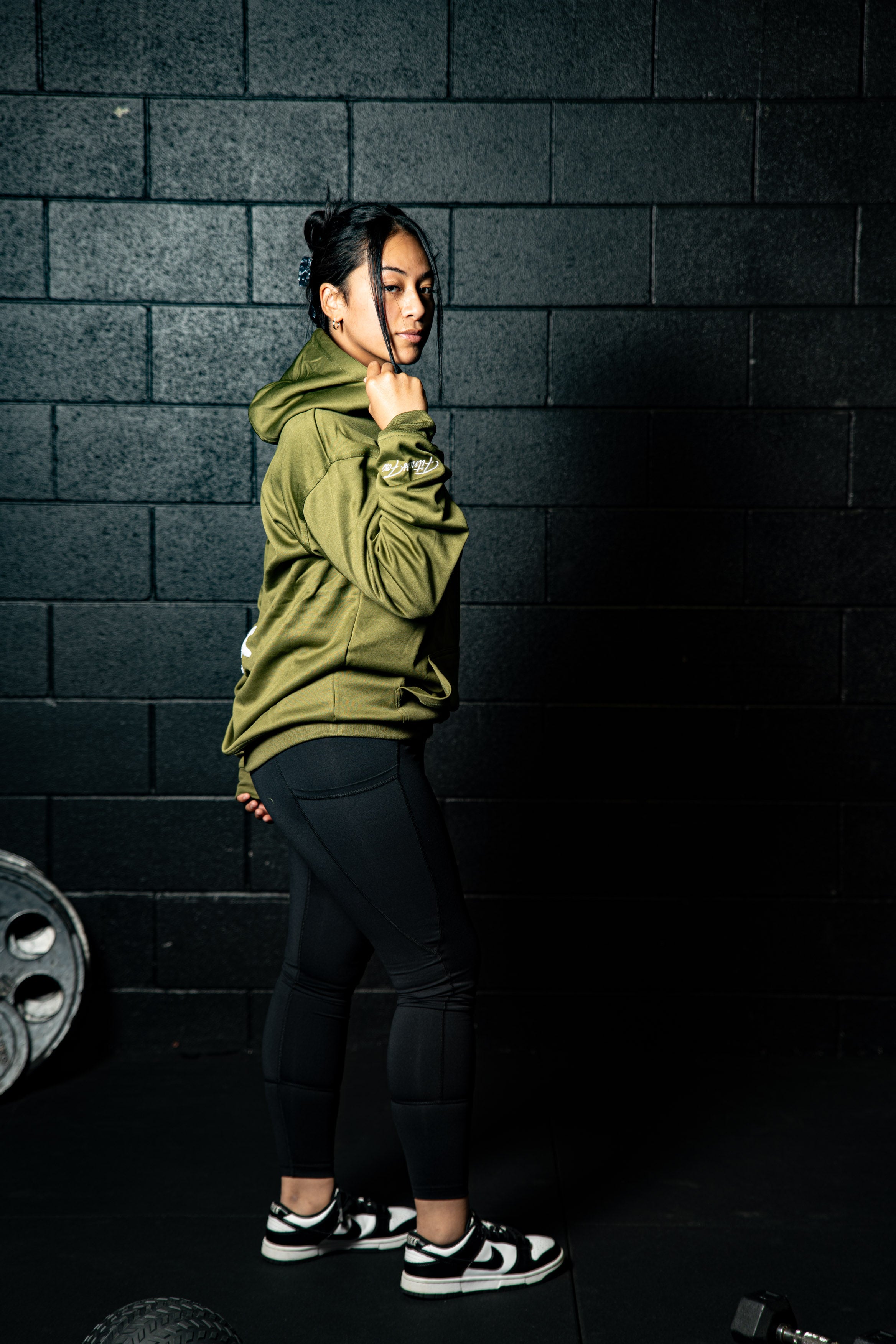 Fitnessfox Hoodie with Chenille Embroidered ( Olive Green)