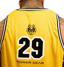 Mesh Basketball Muscle Tank top -Yellow
