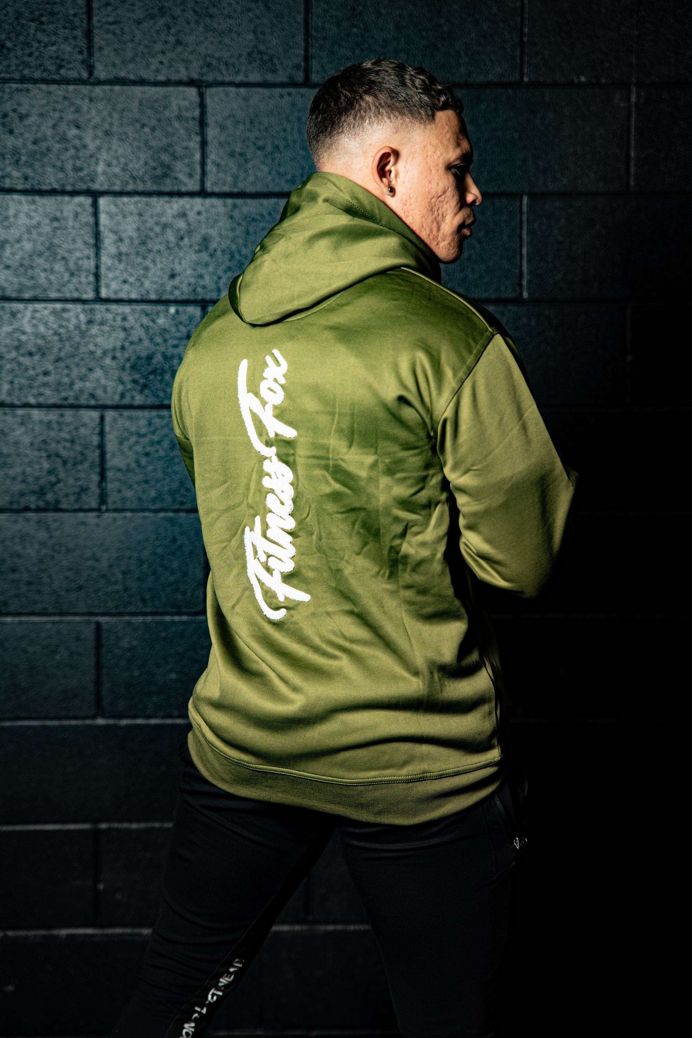 Fitnessfox Hoodie with Chenille Embroidered ( Olive Green)