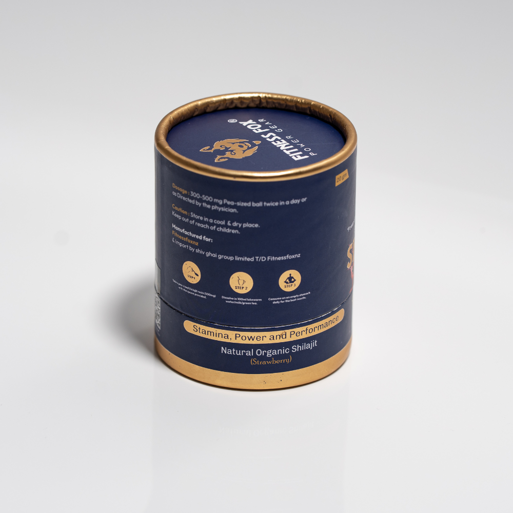 Back label with batch number and expiry on Shilajit Gold 20 g jar, quality transparency for New Zealand buyers