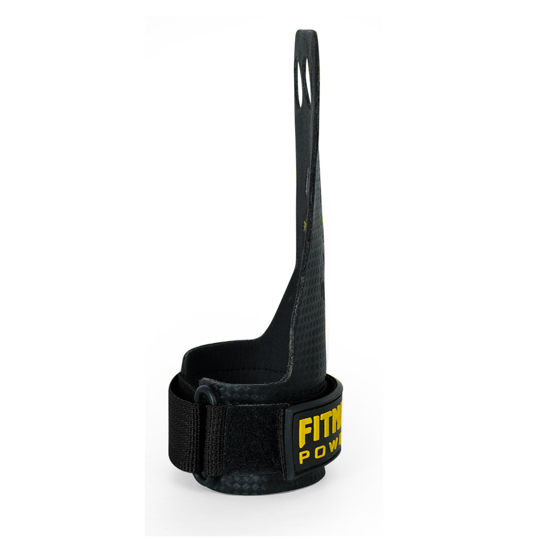 FITNESSFOX Carbon Comp 3-Hole Gym Hand Grips (Yellow-Black)