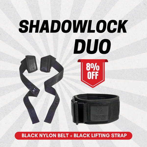 Black nylon belt + Black lifting strap