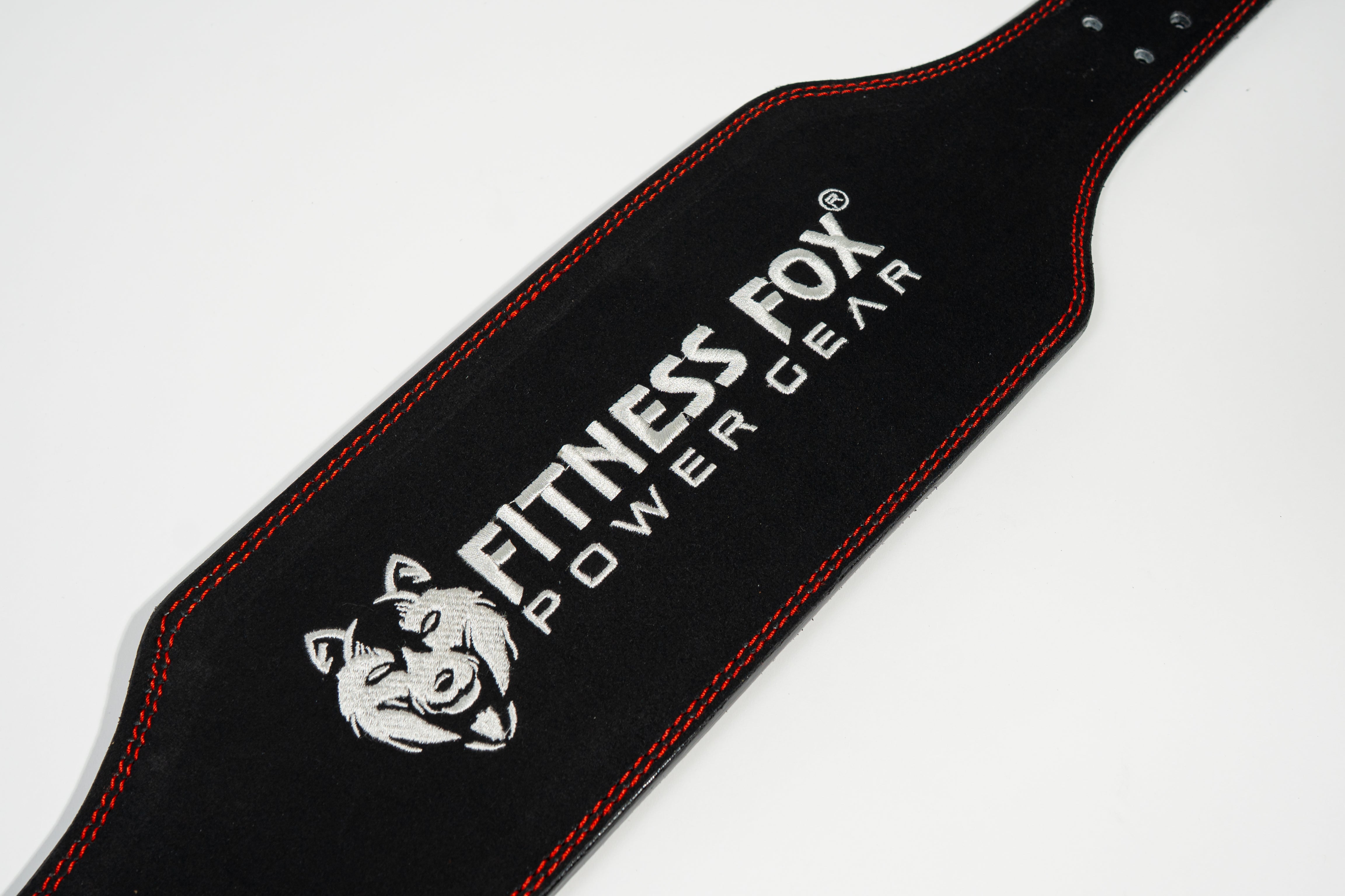 6-inch leather lifting belt with wide lumbar support panel for squats and deadlifts