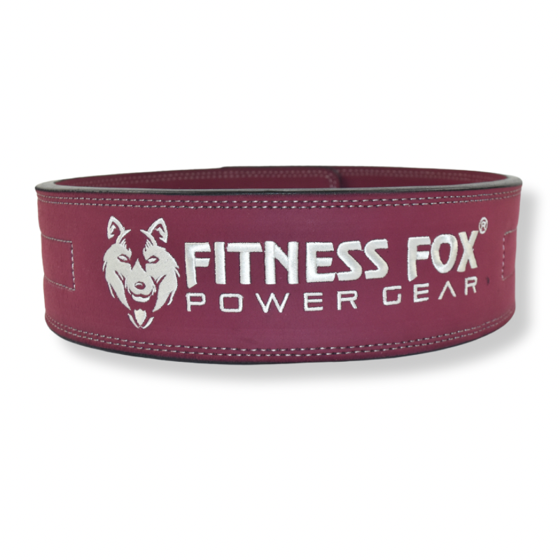 Adjustable 13mm suede leather lever belt in burgundy for enhanced lifting stability