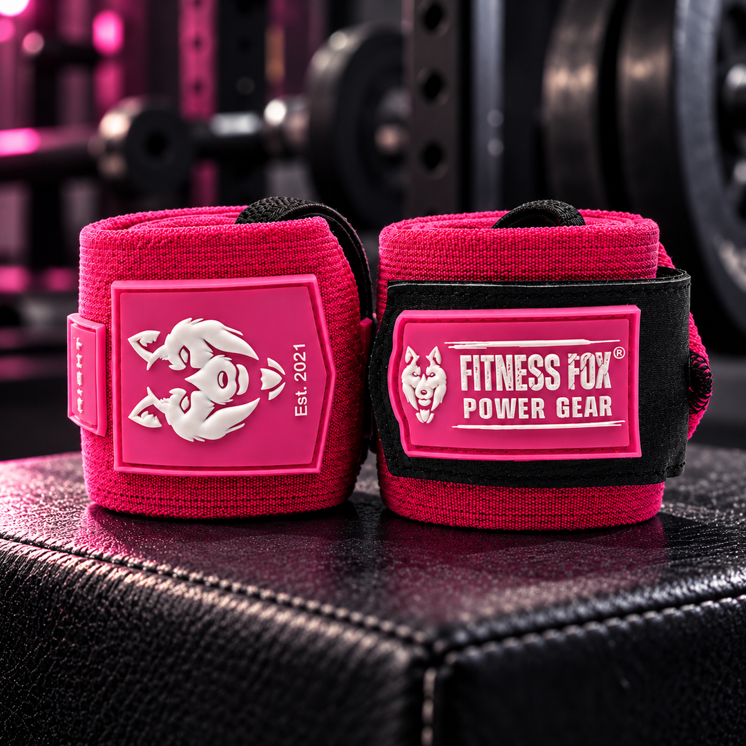 25" Wrist Wraps (Pink with White)