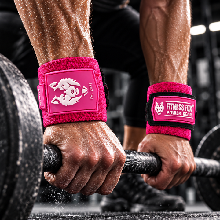 25" Wrist Wraps (Pink with White)