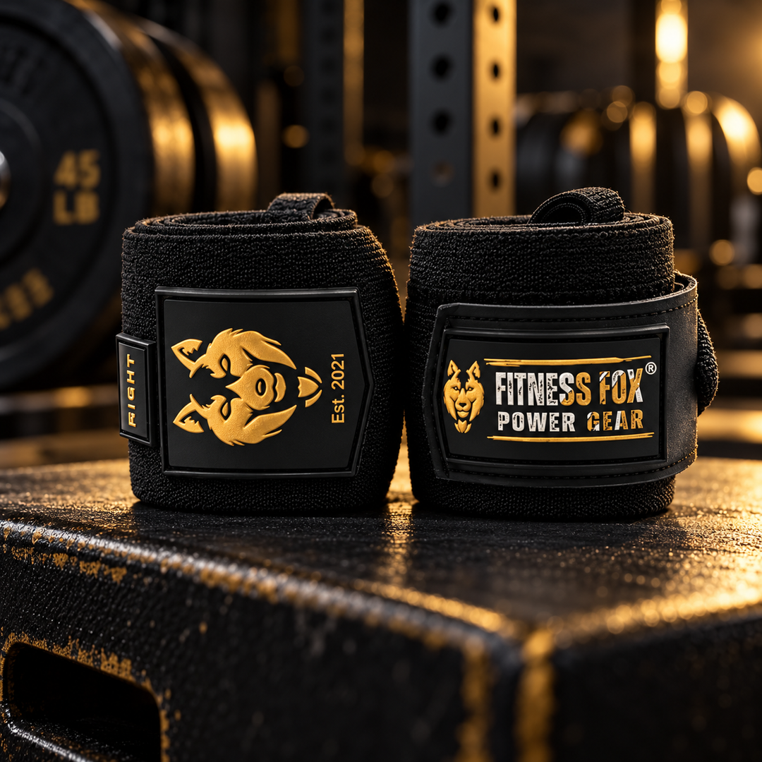 25" Wrist Wraps (Black with Gold)