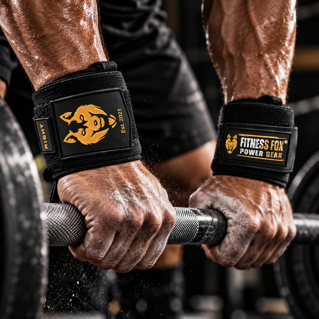 25" Wrist Wraps (Black with Gold)