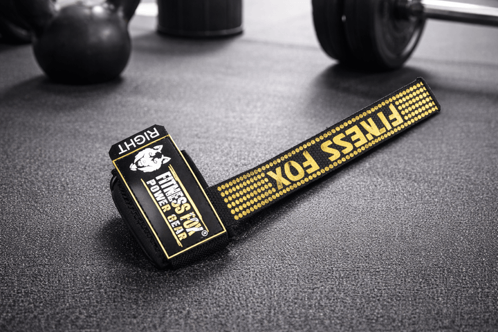 Power wrist strap ( Black/Gold)( Best for powerlifting/weighlifting/Crossfit)