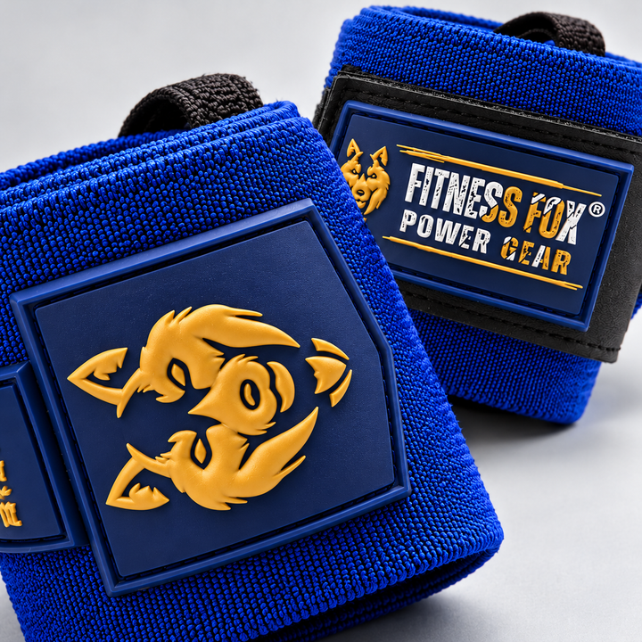 25" Wrist Wraps (Blue with Gold)