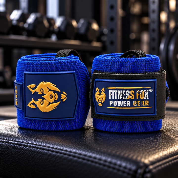 25" Wrist Wraps (Blue with Gold)