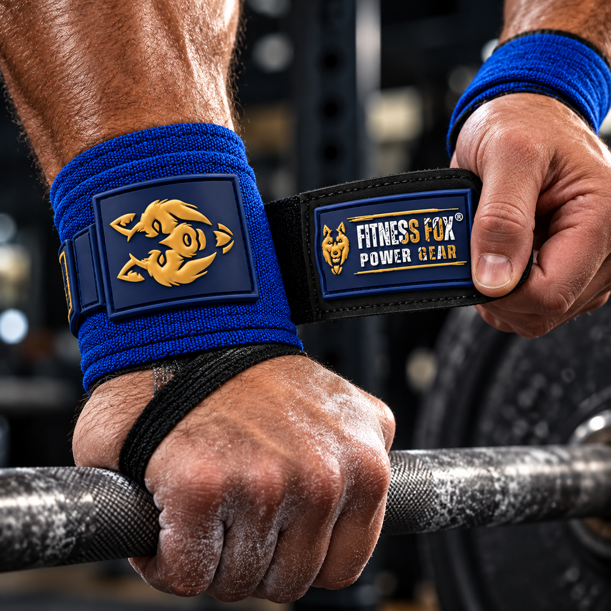 25" Wrist Wraps (Blue with Gold)