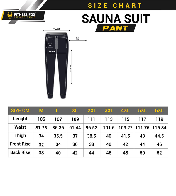 “Close-up detail of waistband and interior rubberized coating on Fitness Fox sauna pants to manage sweat and warmth in warm-ups.”
