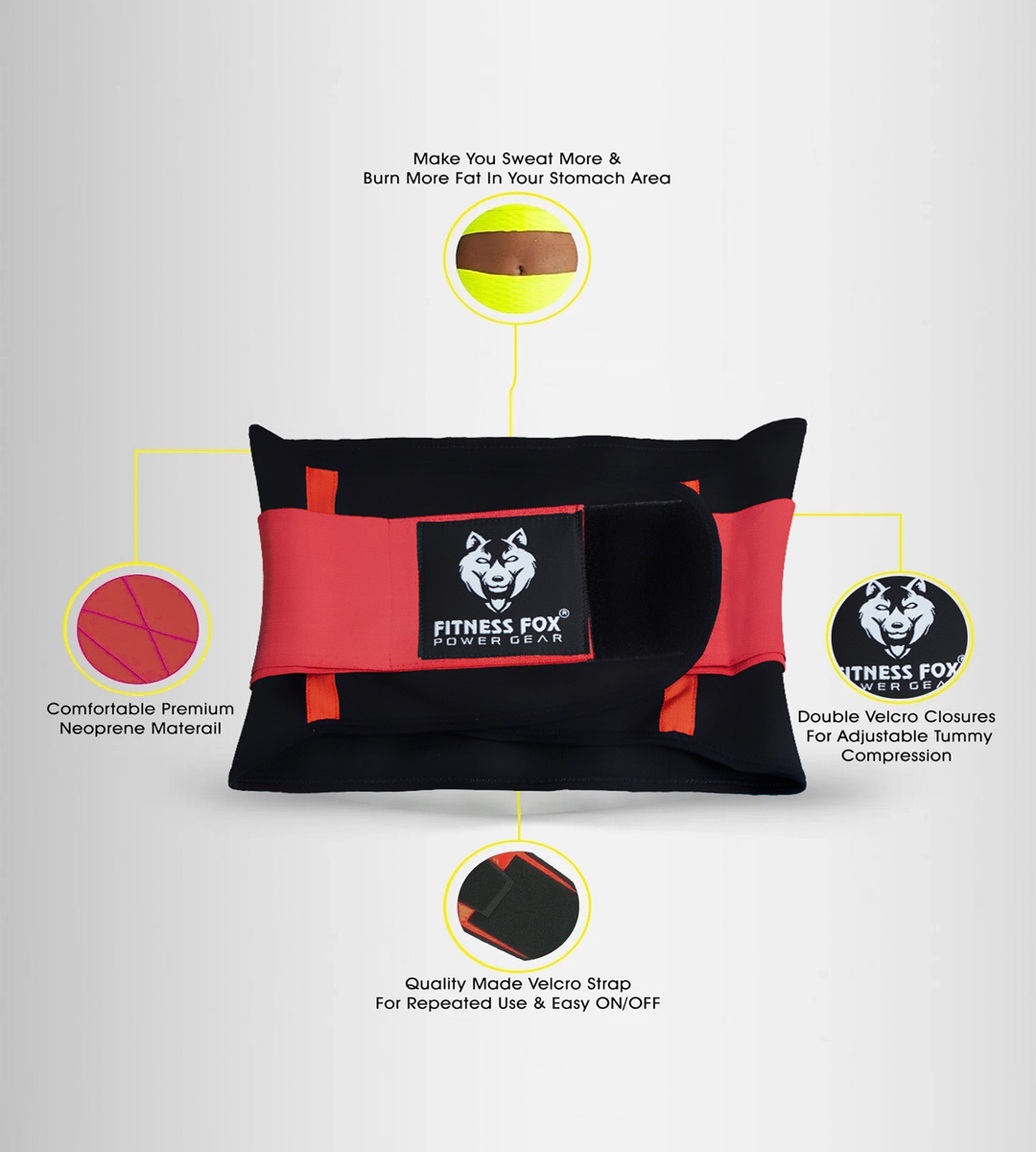 “Close-up of breathable interior lining on Fitness Fox waist trainer belt designed to improve comfort and skin feel throughout longer training blocks.”
