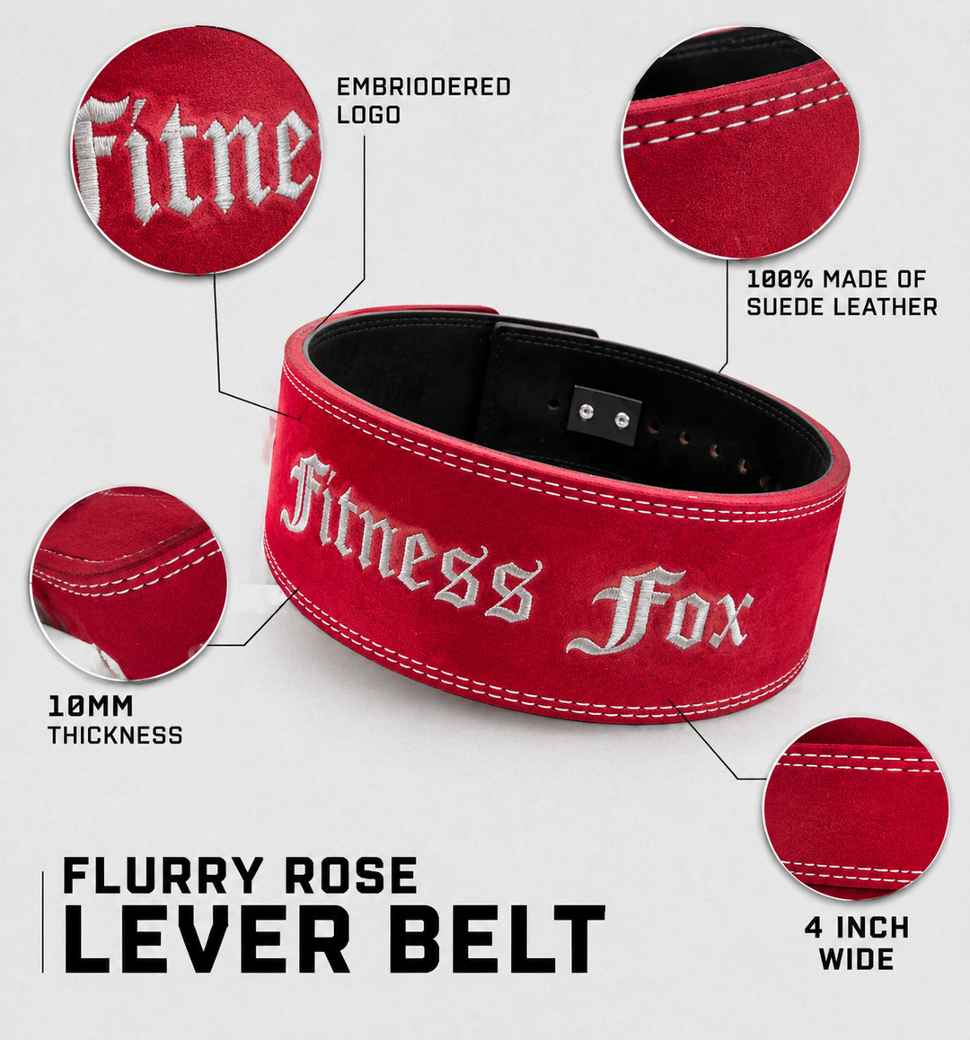 10MM Suede Lever Belt (Fiery Rose)