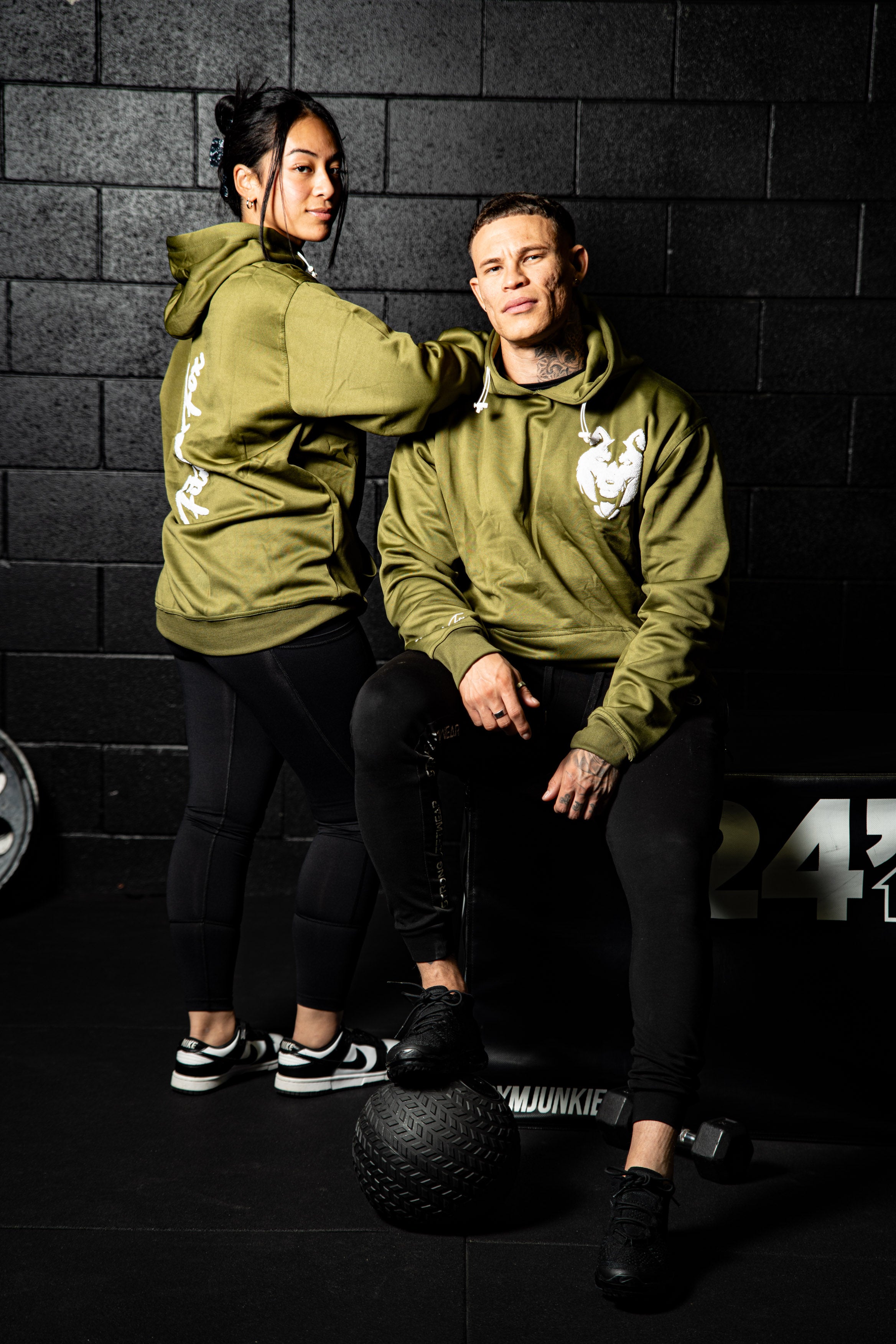 Fitnessfox Hoodie with Chenille Embroidered ( Olive Green)