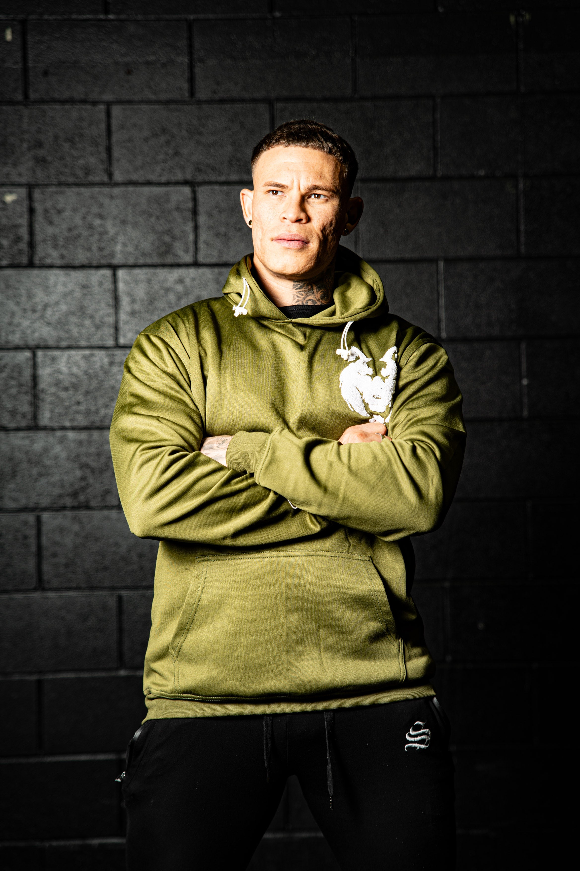 Fitnessfox Hoodie with Chenille Embroidered ( Olive Green)