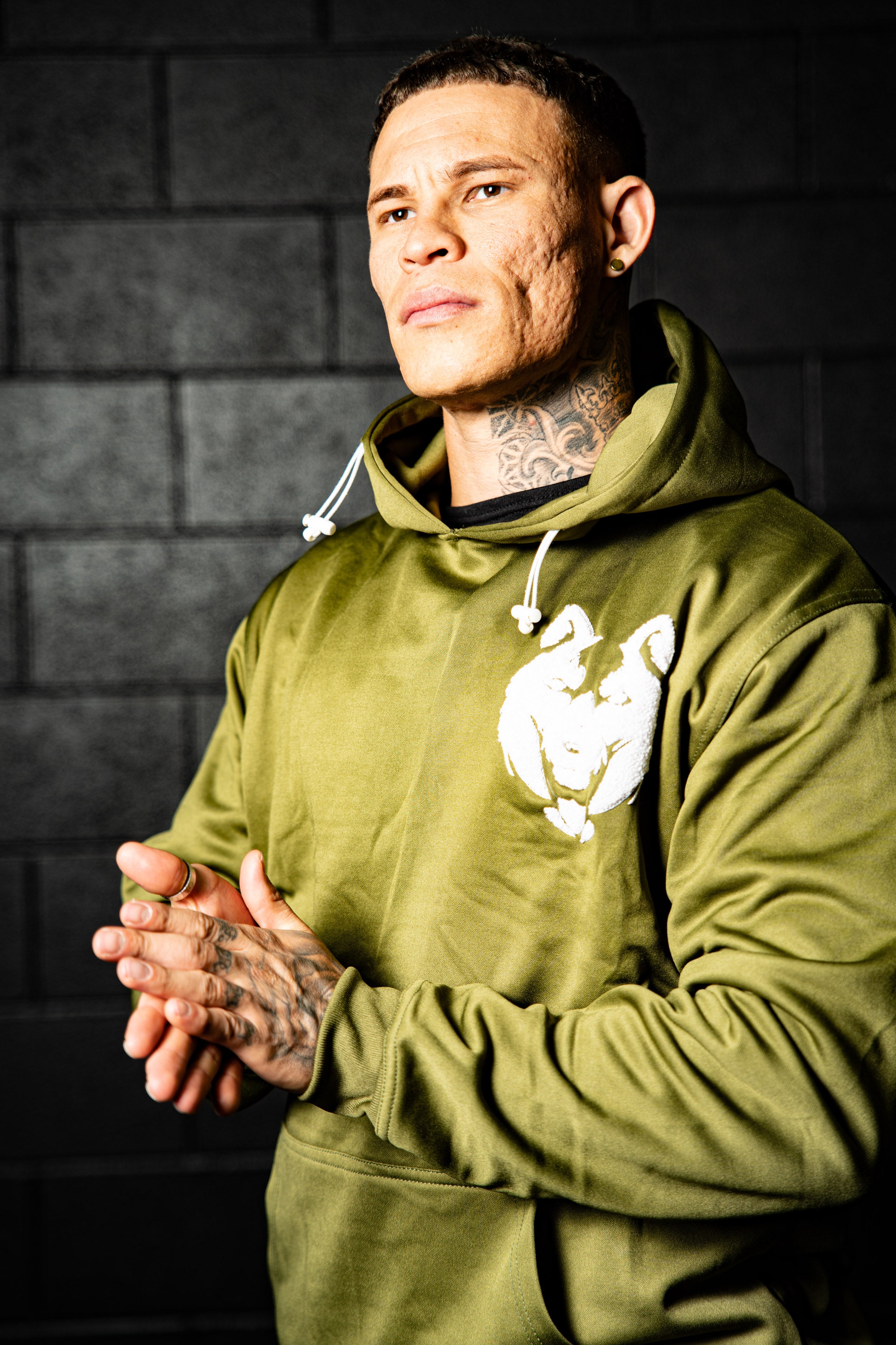 Fitnessfox Hoodie with Chenille Embroidered ( Olive Green)