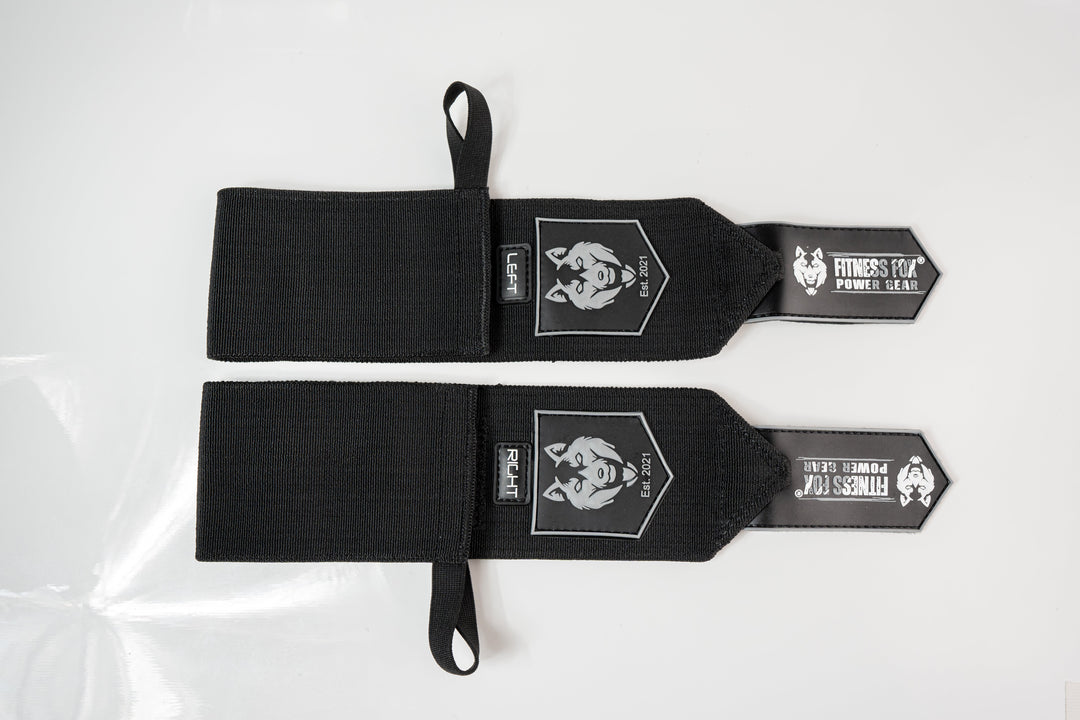 Athlete wearing wrist wraps during heavy lifting