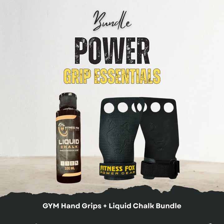 GYM Hand Grips + Liquid Chalk Bundle