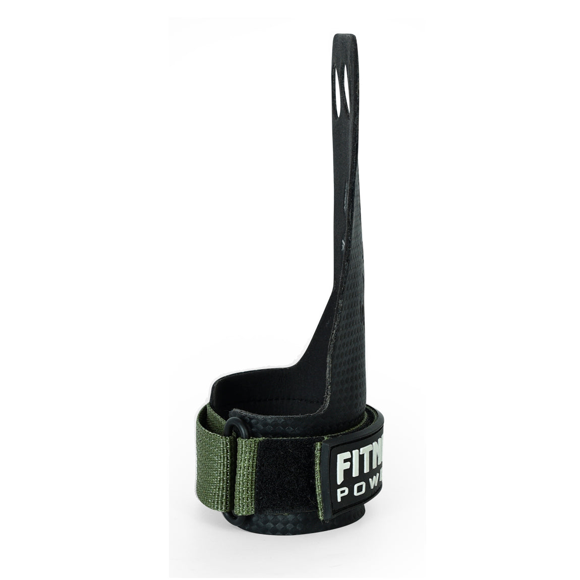 FITNESSFOX Carbon Comp 3-Hole Gym Hand Grips (Black-White)( Clearance ) ( Glue fault)