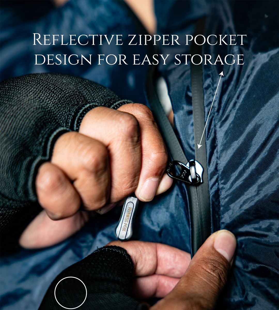 Lifestyle image of an athlete wearing the side-zip sauna jacket on a cardio machine with water bottle nearby, reinforcing hydration and gradual session duration guidance.