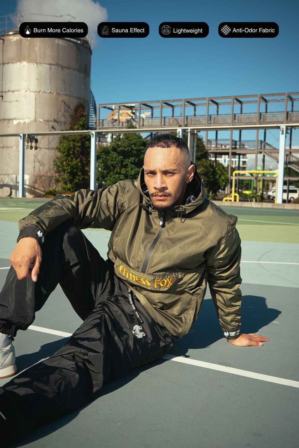Fitness Fox Sauna Jacket-9th Edition ( OLIVE GREEN )