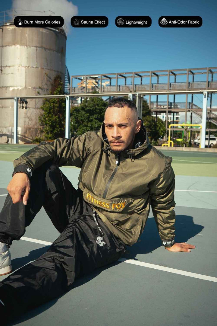 Fitness Fox Sauna Jacket-9th Edition ( OLIVE GREEN )