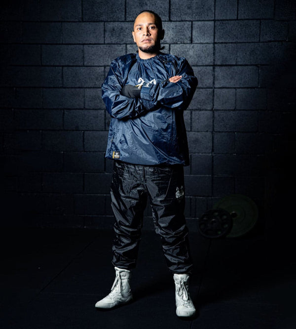 Sauna jacket with side zip (NAVY BLUE/WHITE EMBRIODERY) End of Line Clearance