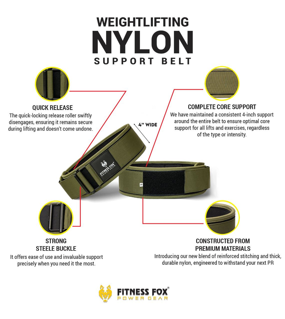 Quick Locking Weightlifting Nylon BELT for Crossfit & Bodybuilding & Powerlifting
