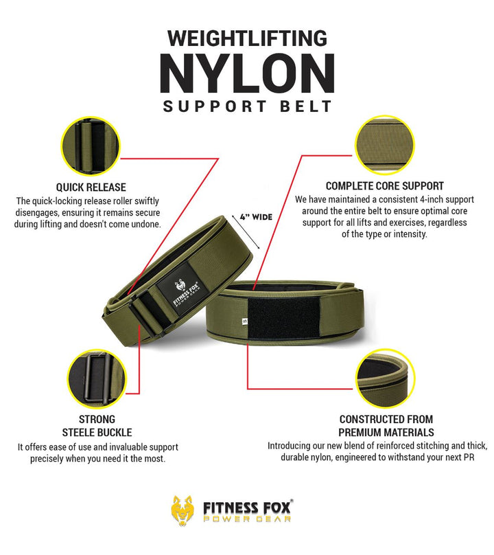Quick Locking Weightlifting Nylon BELT for Crossfit & Bodybuilding & Powerlifting
