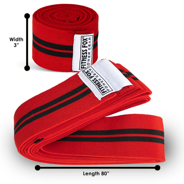 FITNESS FOX Knee Wraps(Pair) 80Inch for Squats, Weightlifting & Powerlifting