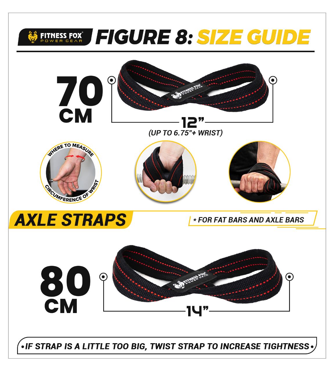 Comfortable figure 8 lifting straps by Fitness Fox for improved grip strength