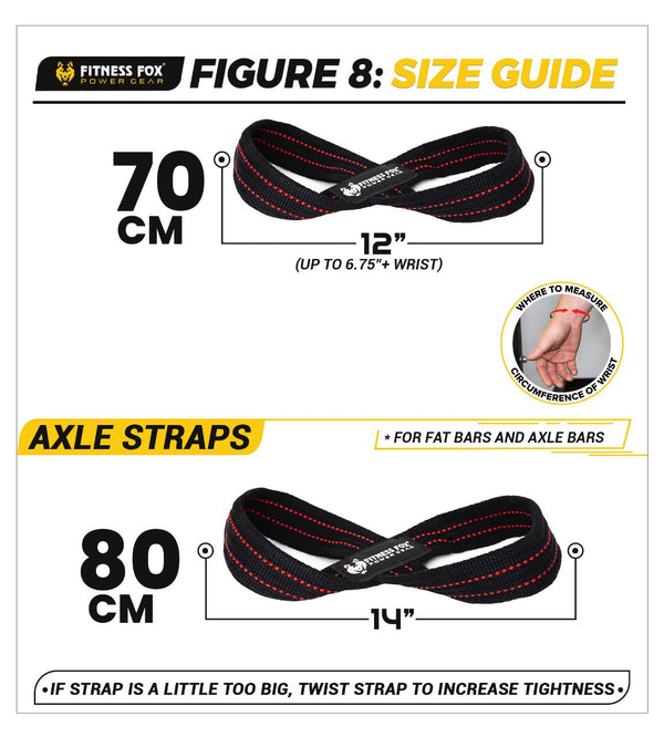 Fitness Fox figure 8 straps for deadlift and strength training hand support