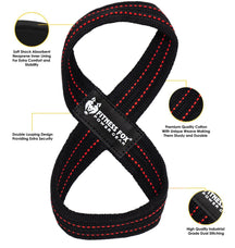 High-quality figure 8 straps for deadlifting and lifting hand support by Fitness Fox
