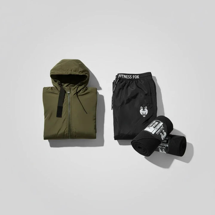Sauna Jacket Combo Jacket Olive Green + Pant + Boxing Wrap