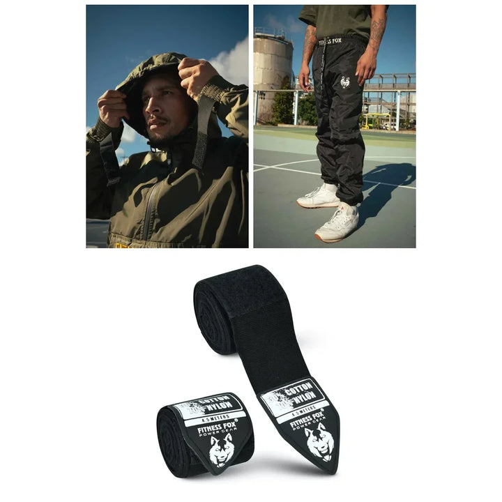 Sauna Jacket Combo Jacket Olive Green + Pant + Boxing Wrap