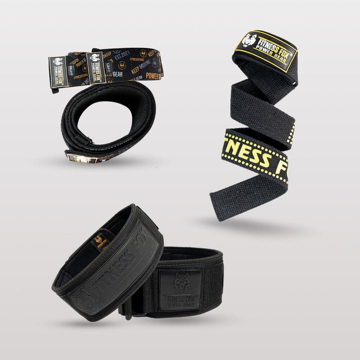 Belt + Lifting Strap + Elbow Wraps Bundle