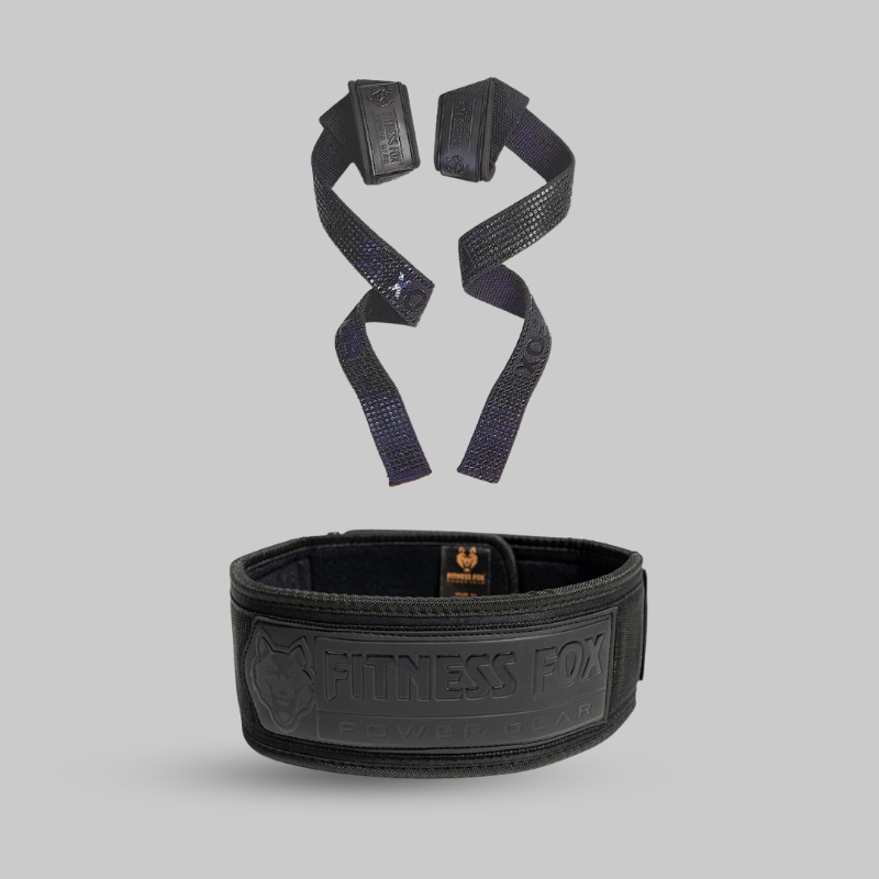 Black nylon belt + Black lifting strap