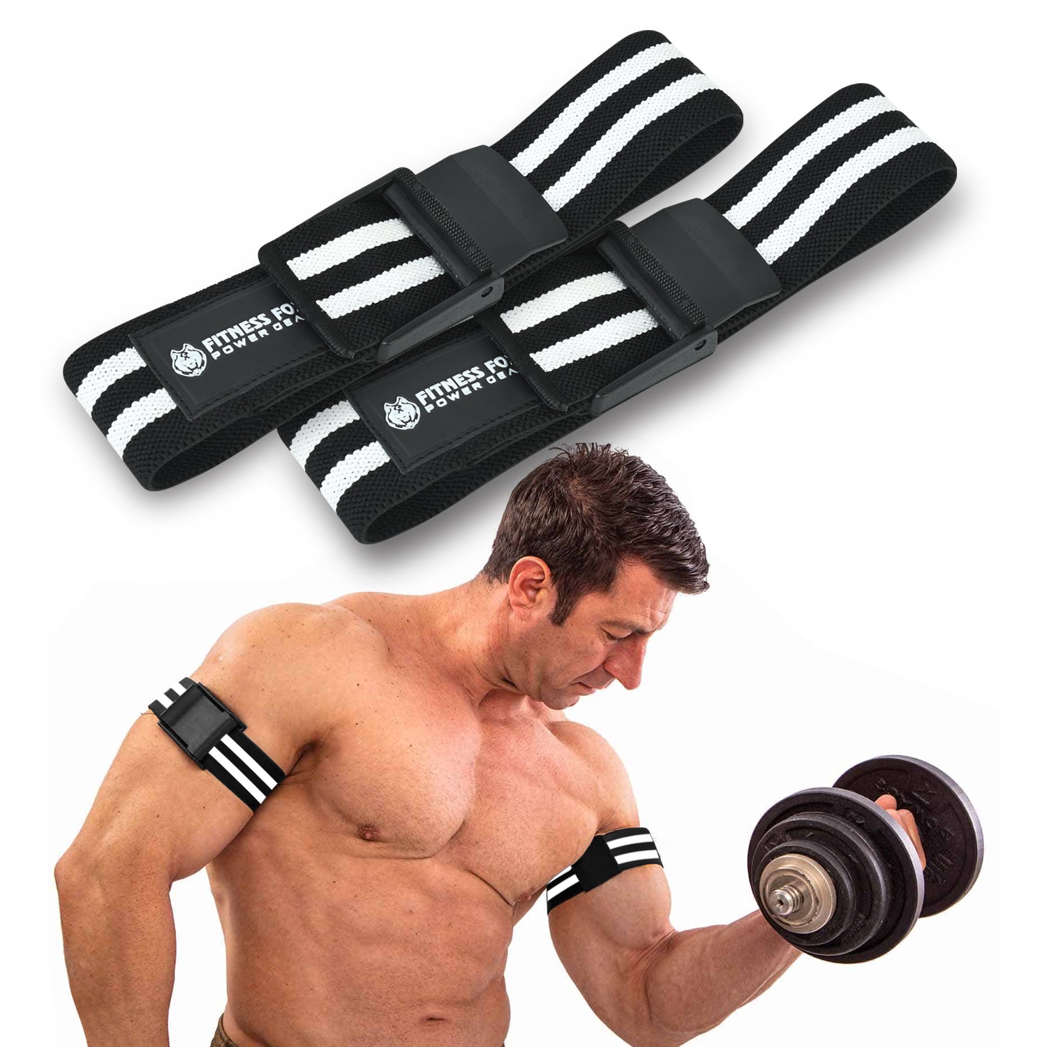 FITNESS FOX Weightlifting Blood Flow Restriction BFR Bands for Biceps