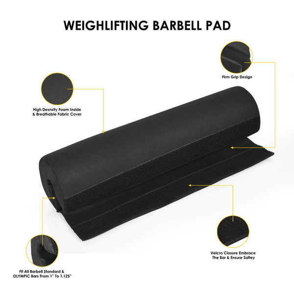 High-density foam barbell pad for squats and weightlifting comfort