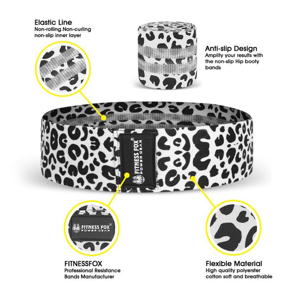 FITNESS FOX Fabric Resistance Non-Slip Booty Bands Set of 3