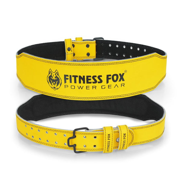 Spartan 4 Inch Quick Release Split leather Gym Weightlifting Training Belt (Yellow) ( Clearance)