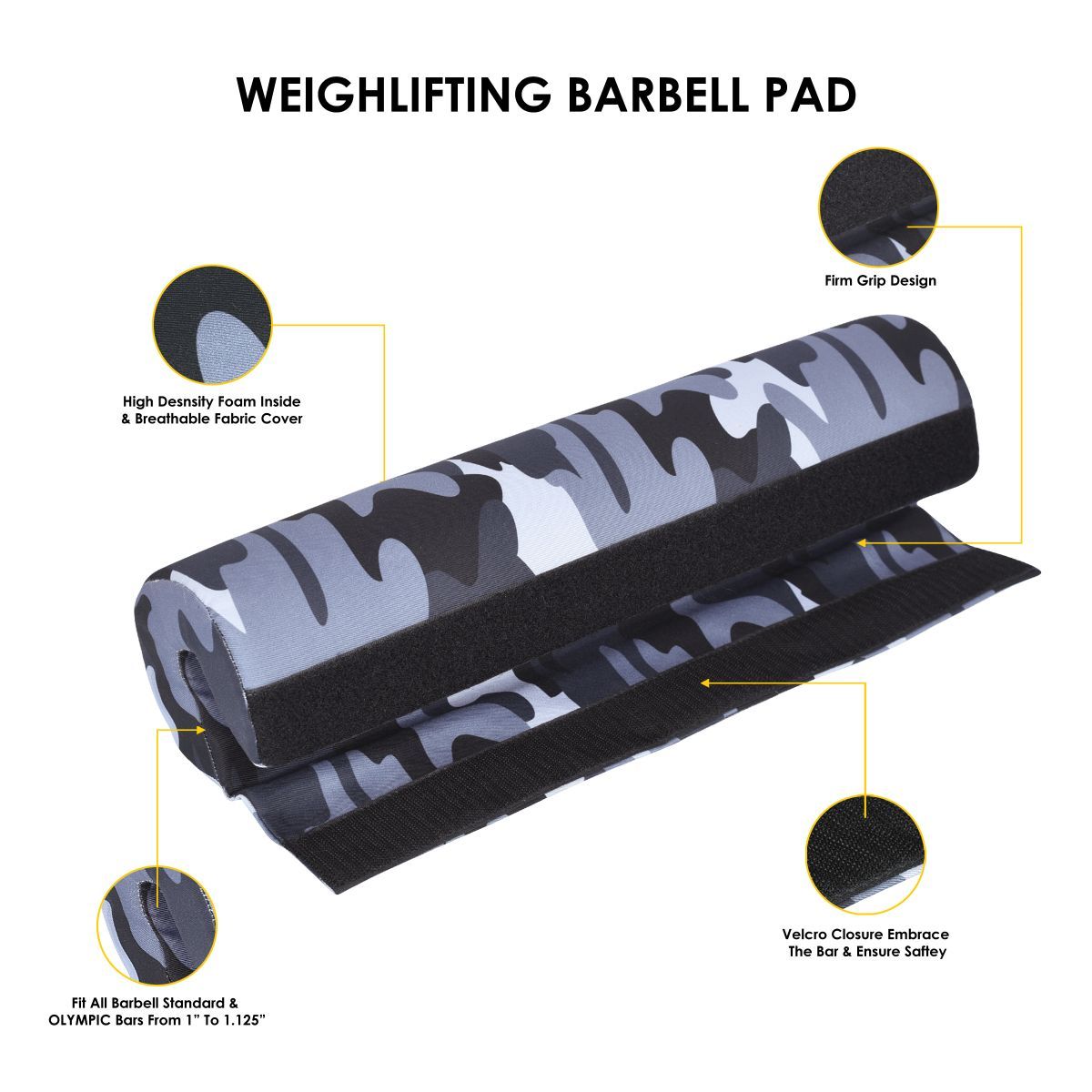 Weightlifting Barbell Squat Pad (Camo)