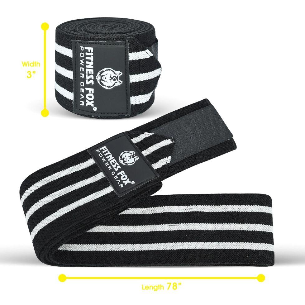 FITNESS FOX 78 Inch Knee Wraps (Pair) for Squats