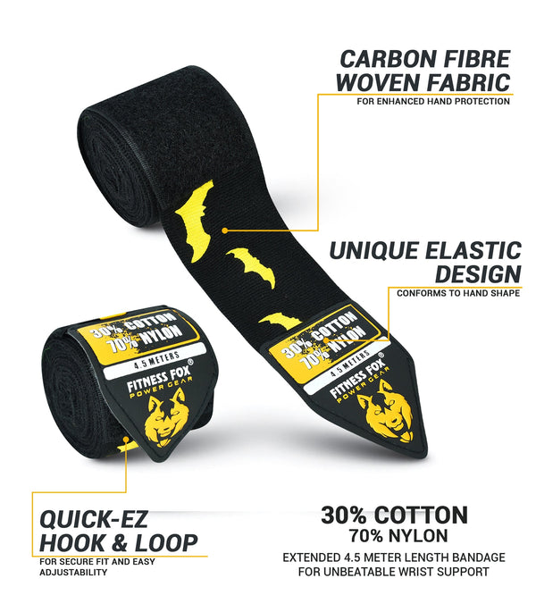 FITNESSFOX Boxing Hand Wraps( Bat Man)